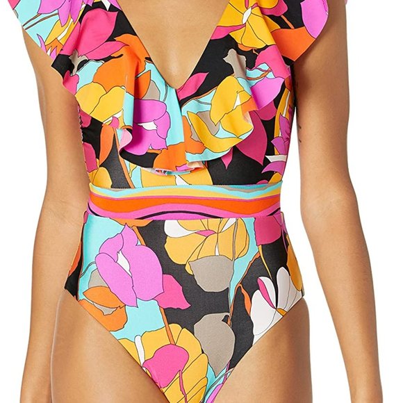 HOST PIC!🔆🌴TRINA TURK Gemini Ruffle Maillot🔆🌴 - Picture 5 of 6